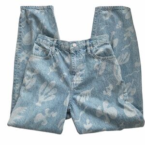 FRAME Ultra High Rise Barrel Jeans – Tropical Abstract Print